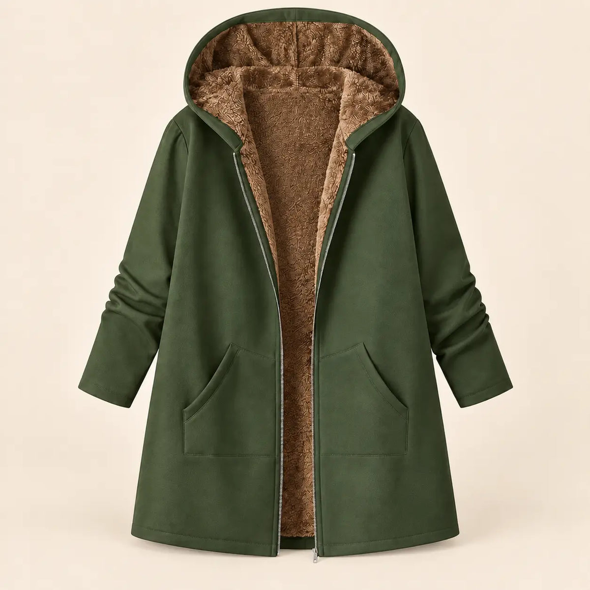 Winter Plush-Lined Cozy Hooded Coat