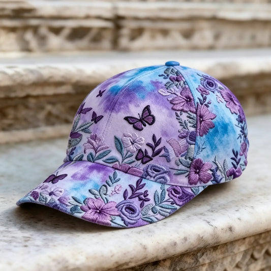 Blue Purple Tie-Dye Butterfly 3D-printed Creature Pattern Cap