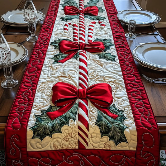 Candy Cane Quilted Table Runner