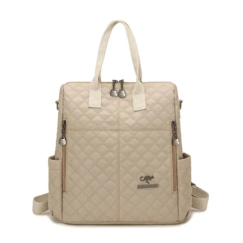 Anti-Theft Vintage Quilted Nylon Women's Backpack