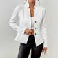 Textured Knit Stand-Collar Open-Front Blazer