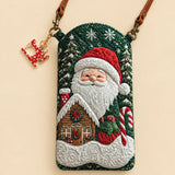 Santa Claus Holiday Quilted Slim Phone Crossbody Bag