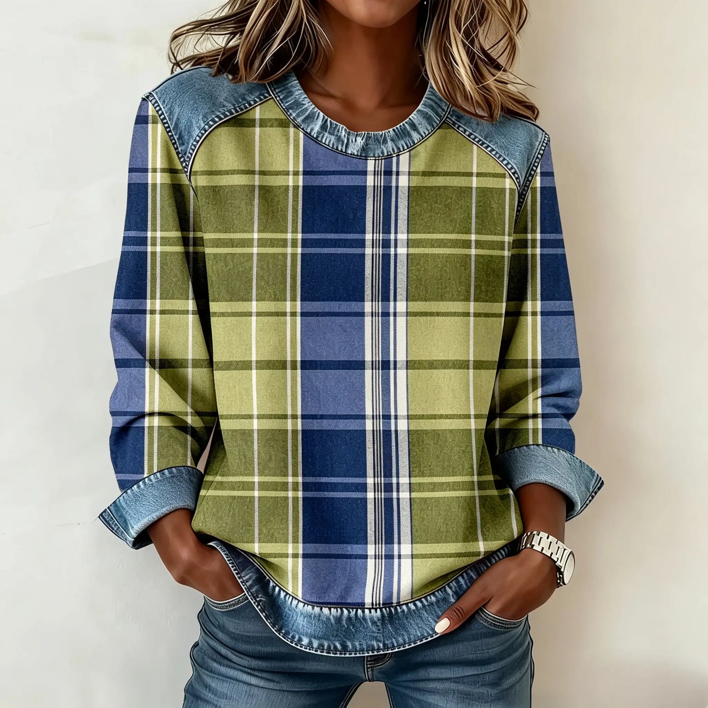 Patchwork Sweatshirt Women – Relaxed Urban Style