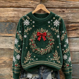 Christmas Wreath Cozy Plush Sweatshirt