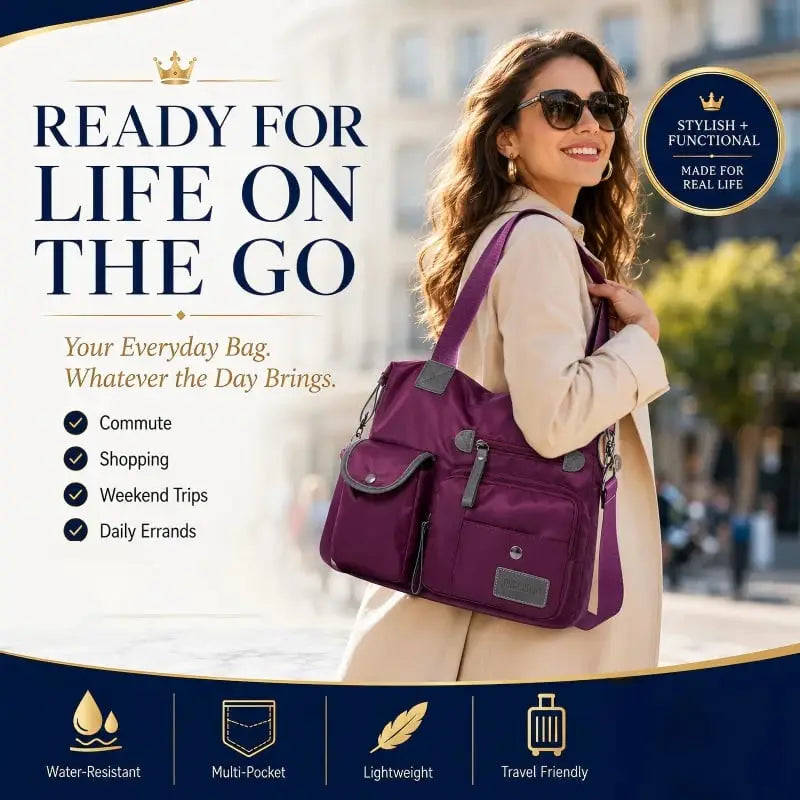 Large Capacity Waterproof Multi-Pocket Tote Bag