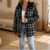 Sherpa-Lined Plaid Flannel Shacket