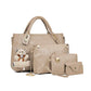 4-Piece PU Leather Tote Crossbody Matching Handbag Set