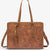Vintage Embossed Leather Laptop Tote Set