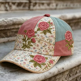 Vintage Patchwork Rose 3D-printed Creature Pattern Cap