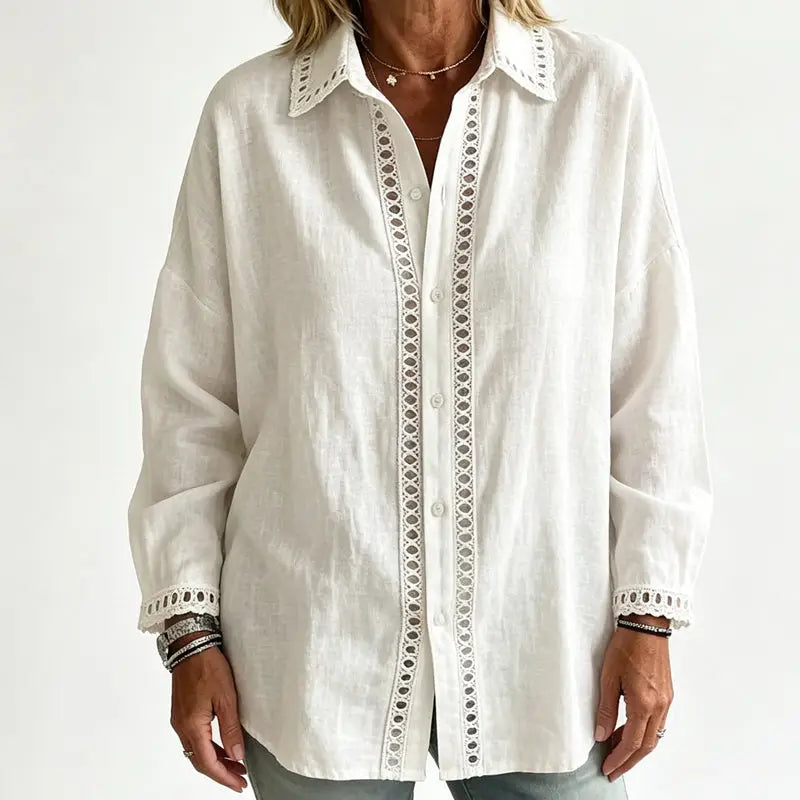 Women's Casual Spliced Long Sleeve Blouse