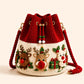 🎄3D Crochet Christmas Bucket Bag✨Festive Crossbody Purse with Detachable Strap