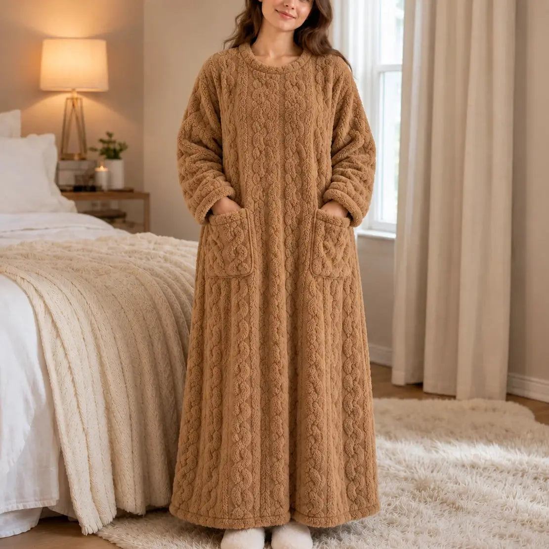 Women's Thick Long-Sleeve Look House Dress