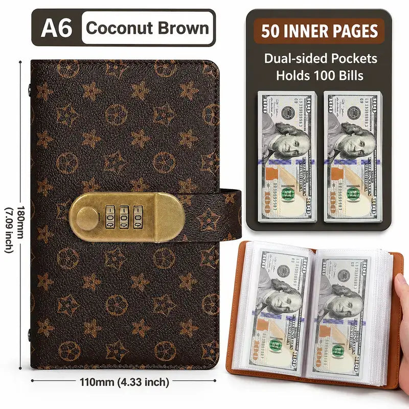 A6 Savings Notebook with Lock - Budget Planner & Organizer
