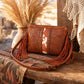 Bohemian PU Crossbody Bag with Western Fringe Tassels & Zipper Closure