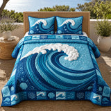 Ocean Wave Quilted Bedding Set