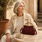 Women's Suede Structured Top Frame Crossbody Bag