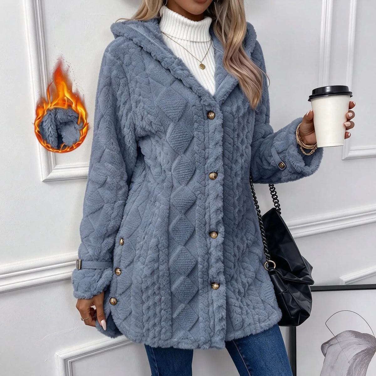 Women’s Plush Cardigan | Oversized Fit, Button Front