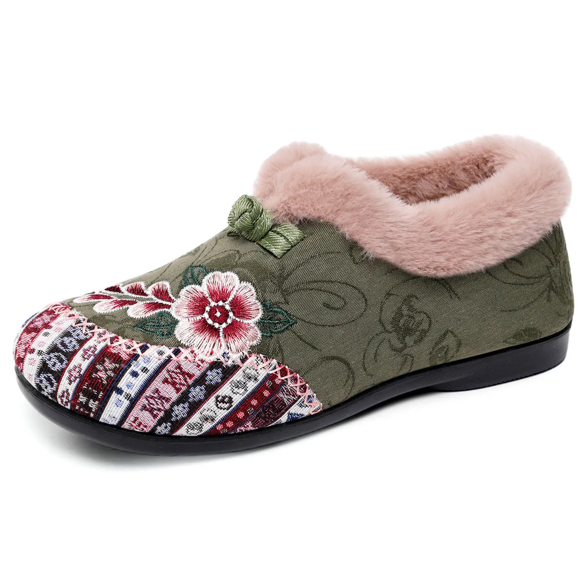 Women’s Winter Ankle Floral Embroidered Shoes
