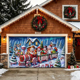 Snowmen Candy Train Garage Door Banner Decoration