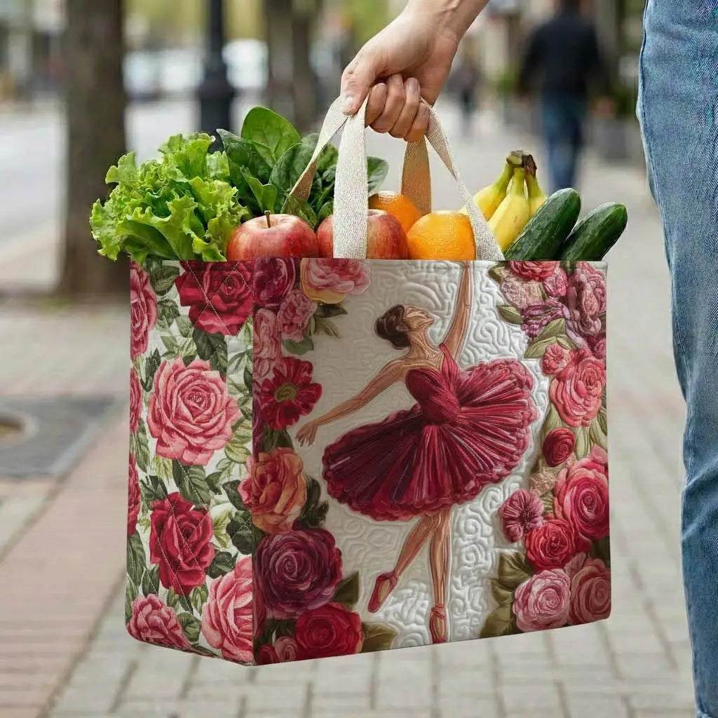 Rosy Ballerina Quilted Shopping Bag