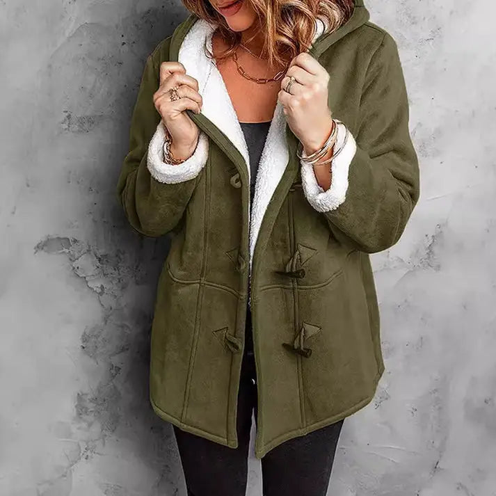 Cozy Sherpa Lined Toggle Coat with Hood