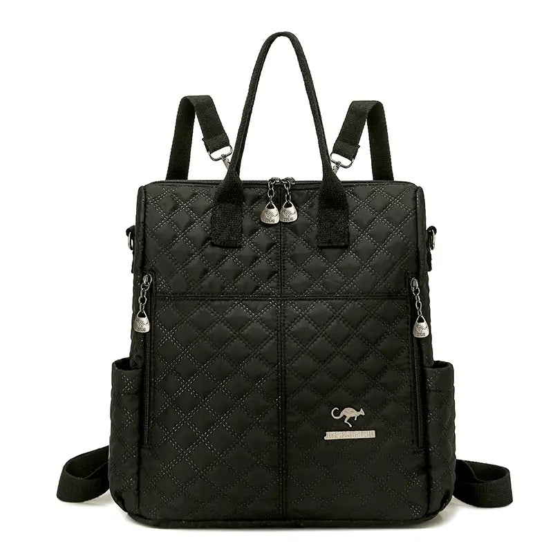 Anti-Theft Vintage Quilted Nylon Women's Backpack