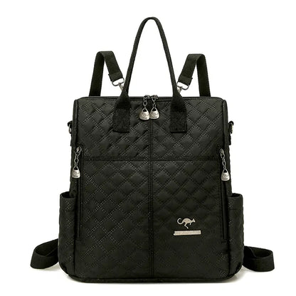 Anti-Theft Vintage Quilted Nylon Women's Backpack