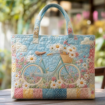 Bicycle Daisy Handmade Tote Bag