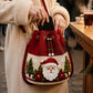 🎄3D Crochet Christmas Bucket Bag✨Festive Crossbody Purse with Detachable Strap