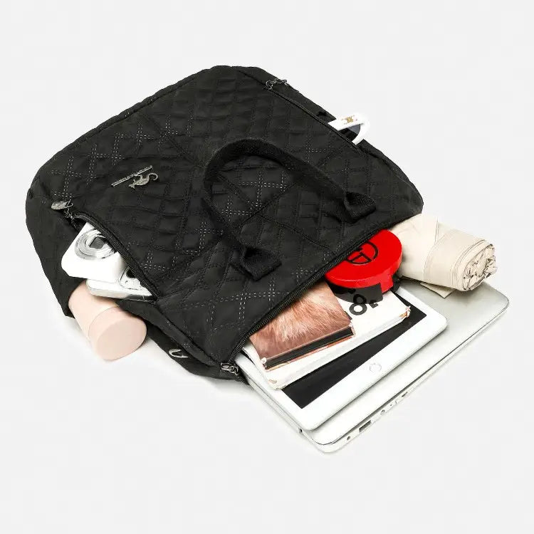 Anti-Theft Vintage Quilted Nylon Women's Backpack