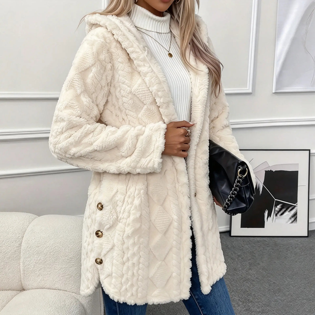 Women’s Plush Cardigan | Oversized Fit, Button Front