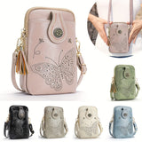 PU Small Openwork Carving Lightweight Crossbody Phone Bag