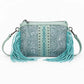 Bohemian PU Crossbody Bag with Western Fringe Tassels & Zipper Closure