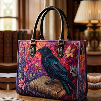 Bible And Raven Quilted Leather Strap Bible Handbag