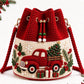 🎄3D Crochet Christmas Bucket Bag✨Festive Crossbody Purse with Detachable Strap