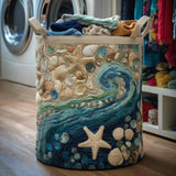 Ocean Breeze Quilted Laundry Basket