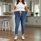 Drawstring Waist Tapered Leg Denim Joggers