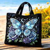 Gothic Butterfly Skull Handmade Tote Bag
