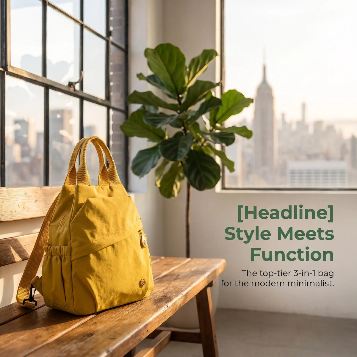 Women's Urban Minimalist 3-in-1 Nylon Backpack
