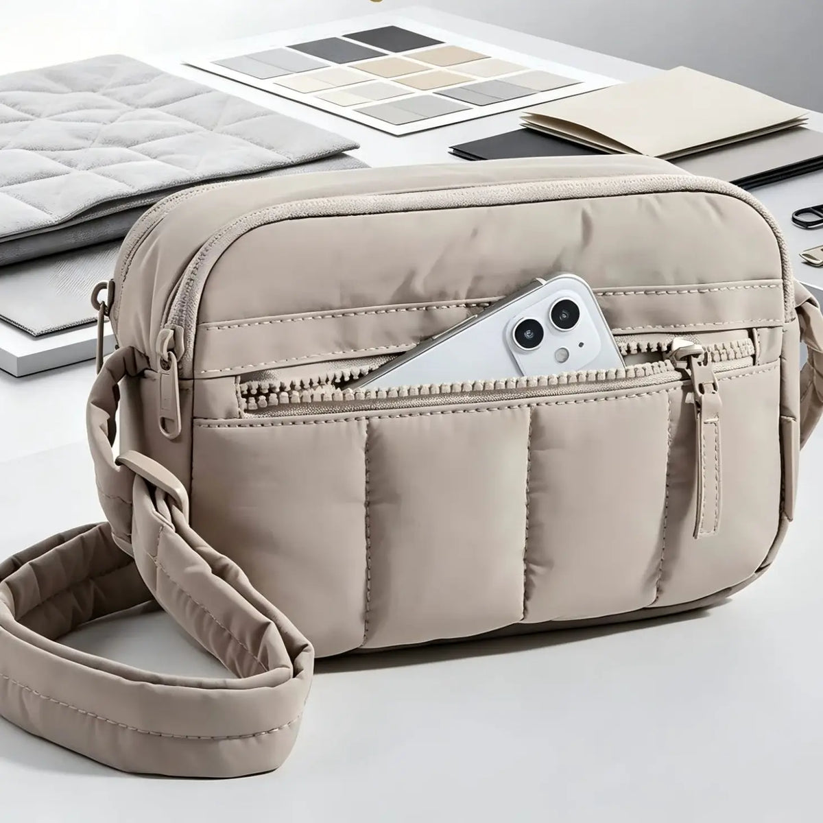 Nylon Lightweight Puffer Crossbody Bag for Women