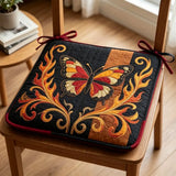 Vintage Flame Butterfly Quilted Chair Cushion