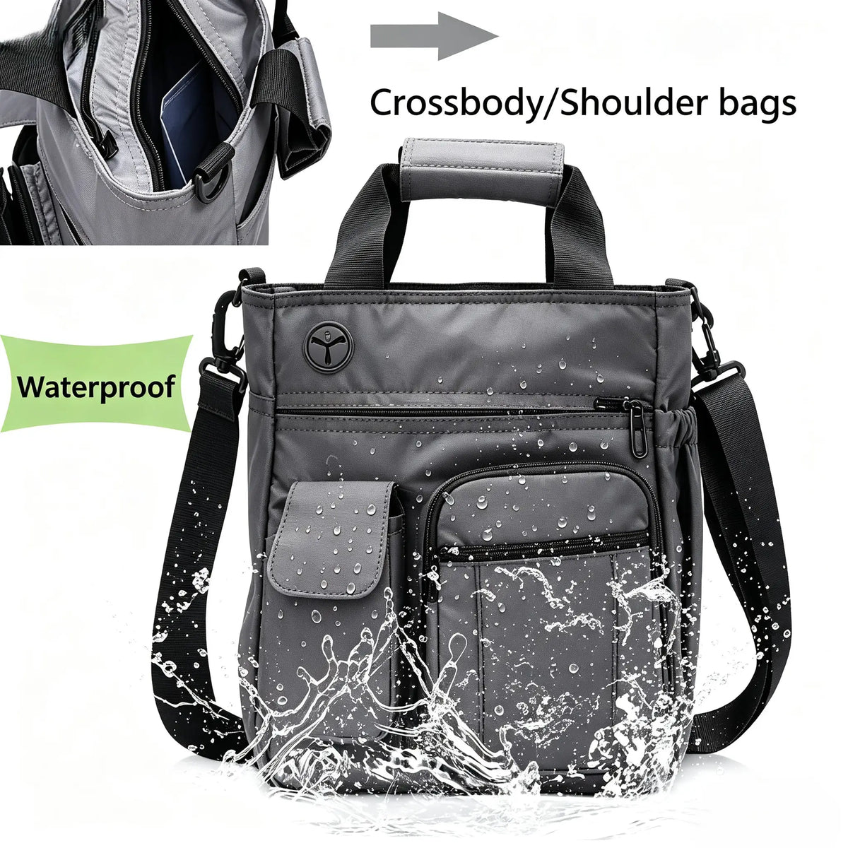 Nylon Multifunctional Crossbody Messenger Bag