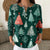 Christmas Retro 3D Digital Print Polo Sweatshirt With Buttons