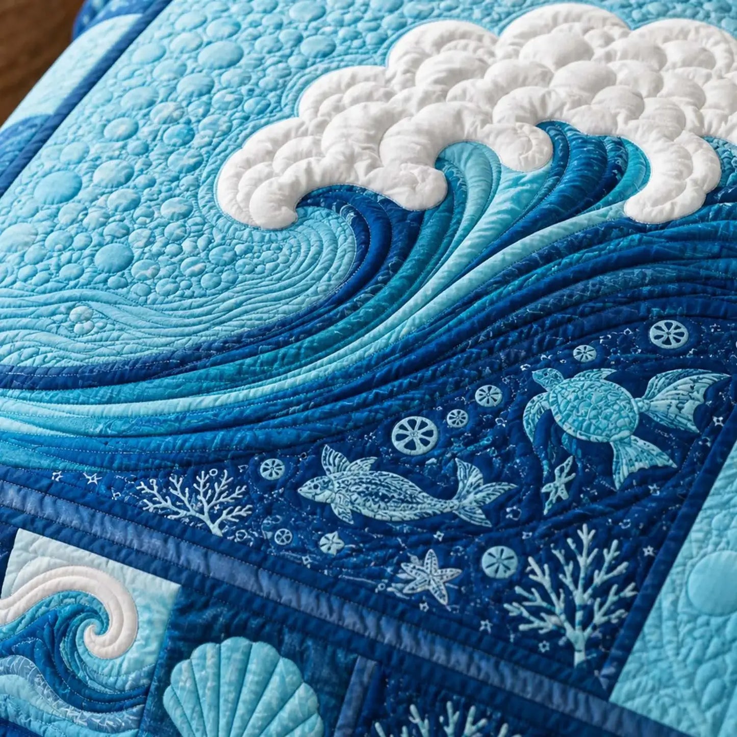 Ocean Wave Quilted Bedding Set