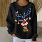Women Christmas Crew Neck Printing Casual Sweatshirt