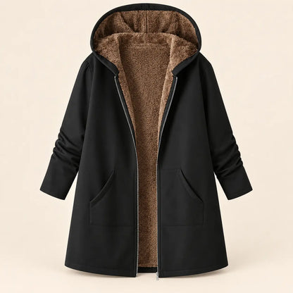 Winter Plush-Lined Cozy Hooded Coat