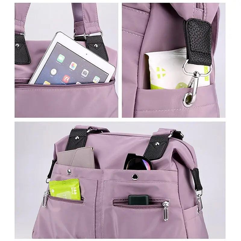 Waterproof Multi Pocket Resistant Nylon Handbag
