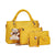 4-Piece PU Leather Tote Crossbody Matching Handbag Set