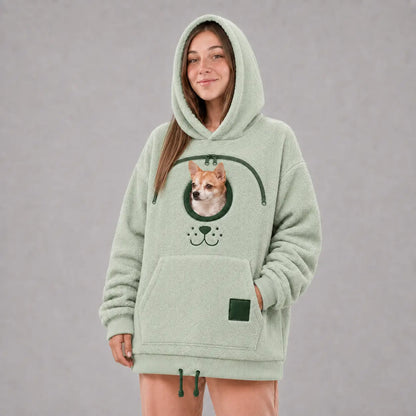Cozy Pet Carrier Hoodie Built in Pouch for Cats Small Dogs