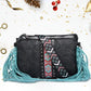 Bohemian PU Crossbody Bag with Western Fringe Tassels & Zipper Closure